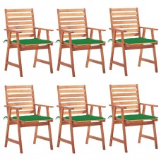Dārza krēsli ar matračiem, 6 gab., akācijas masīvkoks