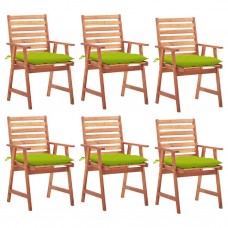 Dārza krēsli ar matračiem, 6 gab., akācijas masīvkoks