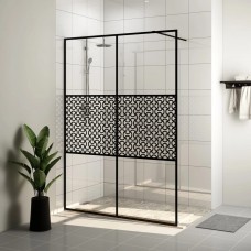 Dušas siena, caurspīdīgs esg stikls, 140x195 cm, melna