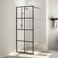 Dušas siena, caurspīdīgs esg stikls, 80x195 cm, melna