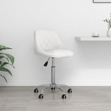 Grozāms biroja krēsls, balta mākslīgā āda