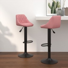 Bāra krēsli, 2 gab., rozā samts