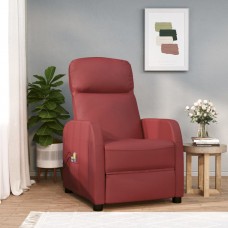 Elektrisks masāžas krēsls, vīnsarkana mākslīgā āda