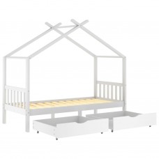 Bērnu gultas rāmis ar atvilktnēm, priedes masīvkoks, 90x200 cm