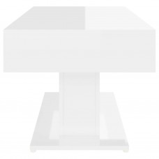 Kafijas galdiņš, spīdīgi balts, 96x50x45 cm, inženierijas koks