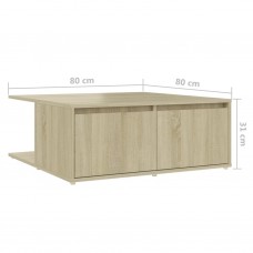 Kafijas galdiņš, ozolkoka krāsā, 80x80x31 cm, skaidu plāksne