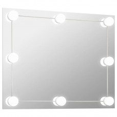 Sienas spogulis ar led spuldzēm, bez rāmja, taisnstūra, stikls