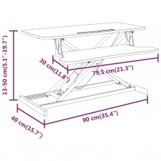 Datora galds, regulējams, 90x40x(13-50) cm, tērauds un koks
