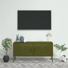 Tv skapītis, 105x35x50 cm, tērauds, olīvu zaļš