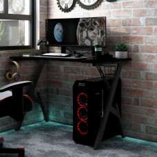 Datorspēļu galds, y-formas kājas, melns, 110x60x75 cm
