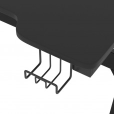 Datorspēļu galds ar led, z-formas kājas, melns, 90x60x75 cm