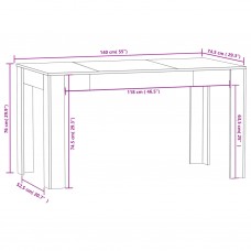 Virtuves galds, balts, 140x74,5x76 cm, inženierijas koks