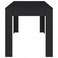 Virtuves galds, melns, 140x74,5x76 cm, skaidu plāksne