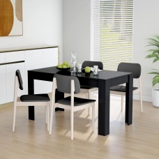 Virtuves galds, melns, 140x74,5x76 cm, skaidu plāksne
