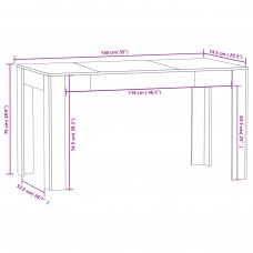Virtuves galds, betona pelēks, 140x74,5x76 cm, skaidu plāksne