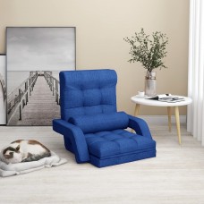 Salokāms grīdas krēsls, zils audums