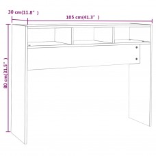 Konsoles galds, melns, 105x30x80 cm, inženierijas koks