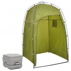 Pārnēsājama kempinga tualete ar telti, 10+10 l