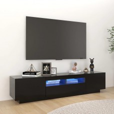 Tv skapītis ar led lampiņām, 180x35x40 cm, melns