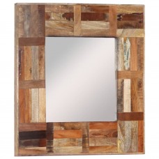 Sienas spogulis, pārstrādāts masīvkoks, 50x50 cm