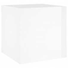 Puķu kaste, spīdīgi balta, 40x40x40 cm, inženierijas koks