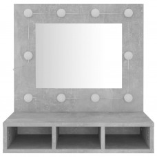 Spoguļskapītis ar led, betona pelēks, 60x31,5x62 cm