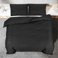 Gultasveļas komplekts, melns, 155x220 cm, kokvilna