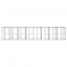 Suņu voljērs ar jumtu, 19,36 m², cinkots tērauds