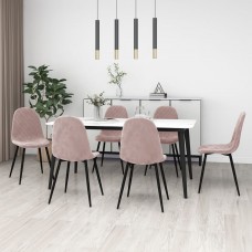 Virtuves krēsli, 6 gab., rozā samts