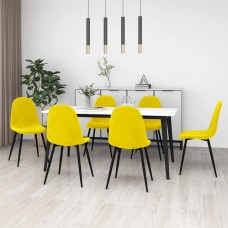Virtuves krēsli, 6 gab., sinepju dzeltens samts