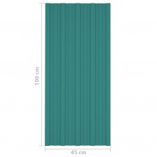 Jumta paneļi, 36 gab., cinkots tērauds, zaļi, 100x45 cm