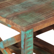 Kafijas galdiņš ar riteņiem, 40x40x42 cm, pārstrādāts masīvkoks