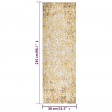 Āra paklājs, plakani austs, 80x250 cm, dzeltens