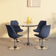 Grozāmi virtuves krēsli, 4 gab., zils audums