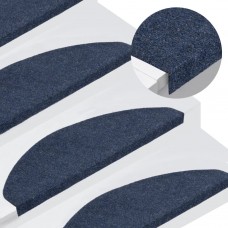 Kāpņu paklāji, 15 gab., pašlīmējoši, 65x22,5x3,5 cm, zili