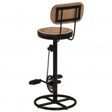 Bāra krēsli ar audekla apdruku, 2 gab., brūna, melna dabīgā āda