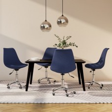 Grozāmi virtuves krēsli, 4 gab., zils audums