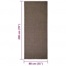 Paklājs, dabīgs sizals, 80x200 cm, brūns
