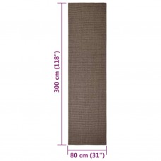 Paklājs, dabīgs sizals, 80x300 cm, brūns