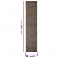Paklājs, dabīgs sizals, 80x350 cm, brūns