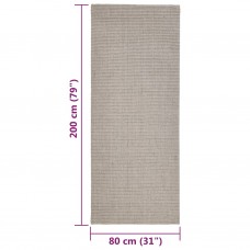 Paklājs, dabīgs sizals, 80x200 cm, smilšu krāsa