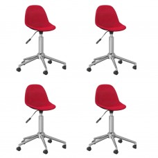 3086060 swivel dining chairs 4 pcs wine red fabric (2x333473)