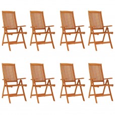 Saliekami dārza krēsli, 8 gab., eikalipta masīvkoks