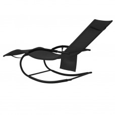 Sauļošanās šūpuļkrēsli, 2 gab., melni, tērauds un tekstilēns