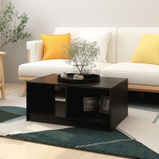 Kafijas galdiņš, melns, 75x50x33,5 cm, priedes masīvkoks