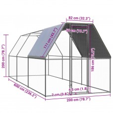 Vistu būris, 2x6x2 m, cinkots tērauds