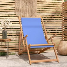 Saliekams pludmales krēsls, masīvs tīkkoks, zils