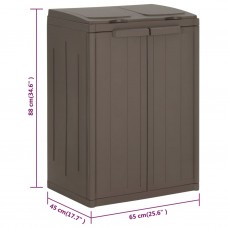 Atkritumu tvertne ar 2 durvīm, brūna, 65x45x88 cm, pp