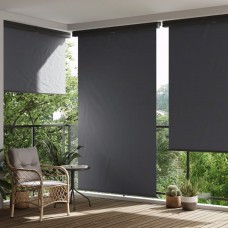 Balkona sānu markīze, melna, 145x250 cm