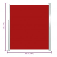Izvelkama sānu markīze, 160x300 cm, sarkana
